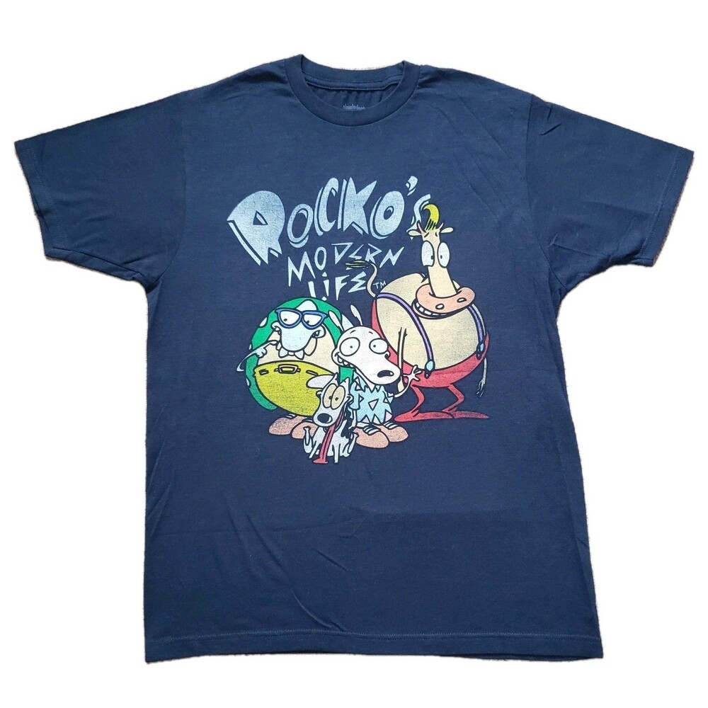2018 Rocko's Modern Life Sz Medium Officially Licensed Blue Nickelodeon T-Shirt